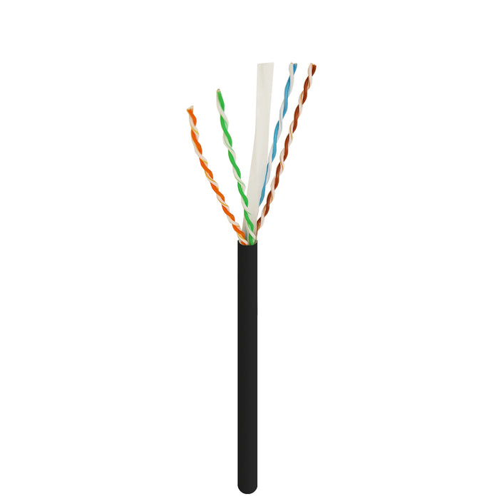 CAT6 CMR UTP Riser Bare Copper 1000ft 550Mhz 23AWG Network Cable Black UL