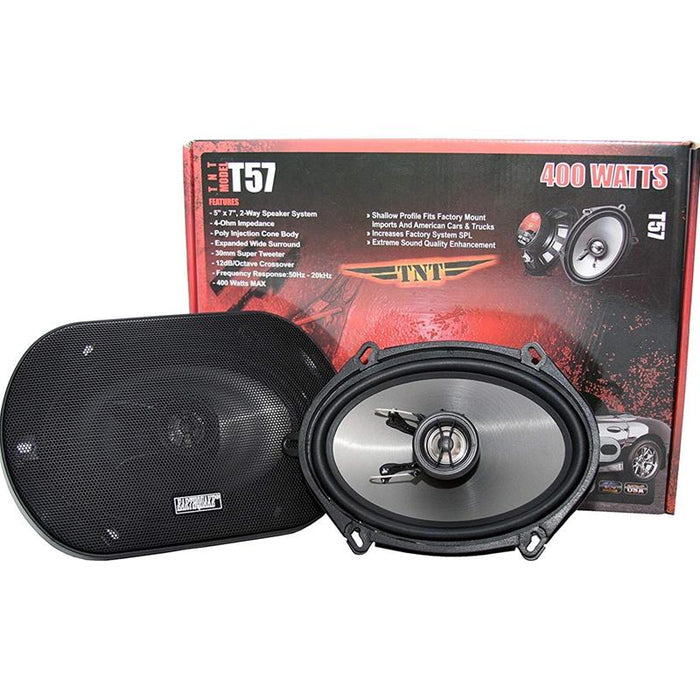 Earthquake Sound T57 TNT 2-Way 5" x 7" 400 Watts Car Speaker (pair)