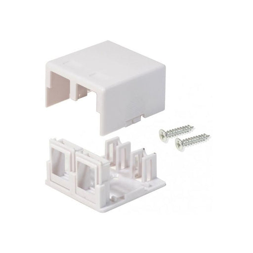 Logico SMB202 2-Port White Keystone Jack CAT5e/CAT6 Surface Mount Box