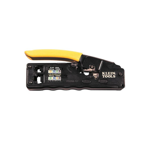 Klein Tools VDV226-107 Compact Ratcheting Modular Crimper, Cut, Strip