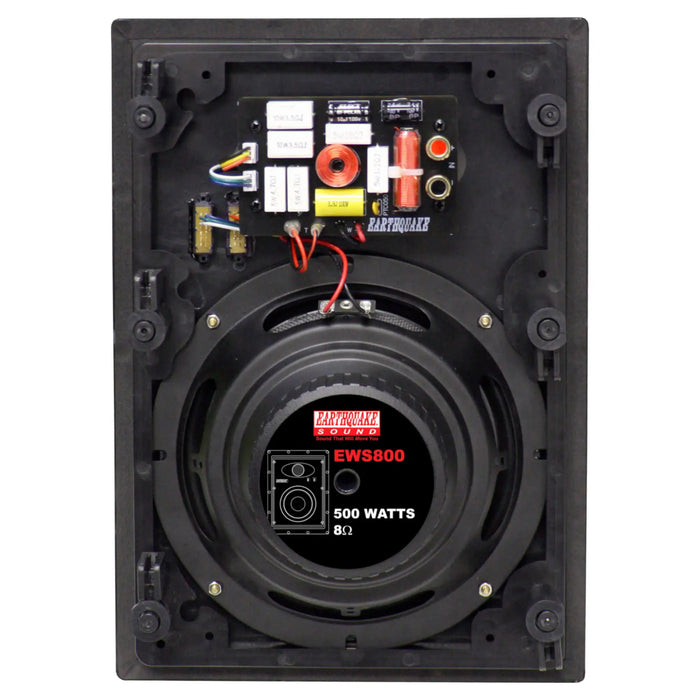 Earthquake Sound EWS800 500 Watts Max 8 inch 8 Ohm Edgeless In-Wall Speaker (Pair)